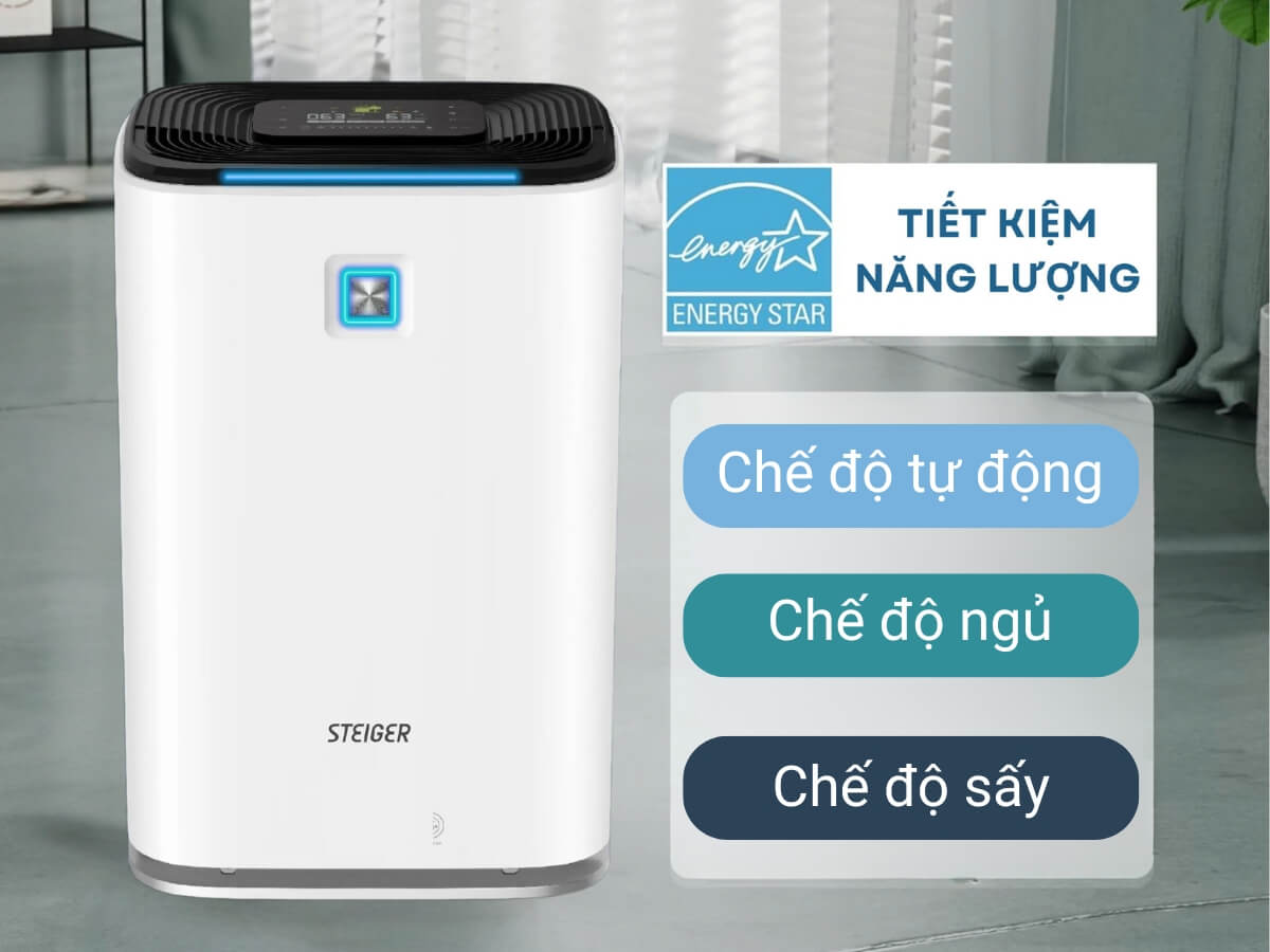 Máy hút ẩm và lọc không khí Steiger STG-835DW/Pro 6 may hut am va loc khong khi steiger stg 835dw pro 4