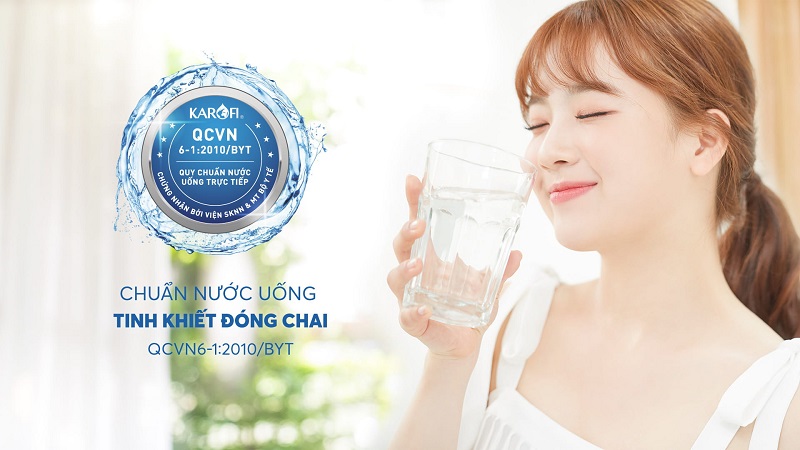Máy lọc nước Karofi Livotec LRC110-T 10 lõi tủ đứng 4 Nước uống tinh khiết đạt chuẩn quốc gia QCVN 6-1:2010/BYT