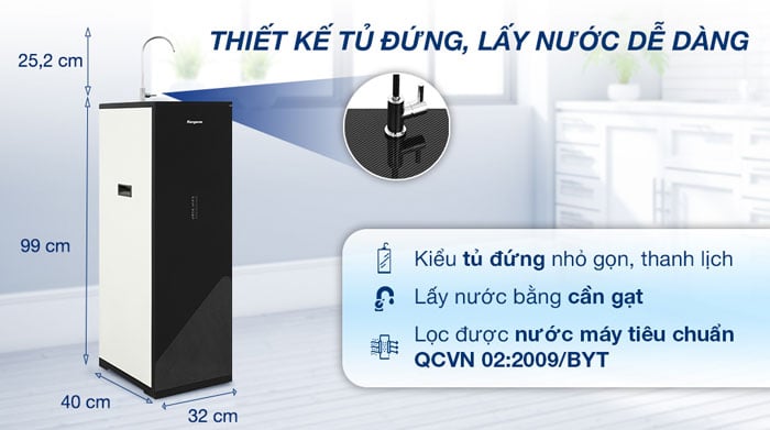 Máy lọc nước RO Kangaroo KG116I 10 lõi có thiết kế hiện đại